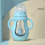 Glass Baby Bottle with Silicone Sleeve & Handle