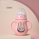 Glass Baby Bottle with Silicone Sleeve & Handle