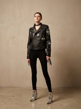 Graffiti Printed Rivet Jacket