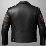 Griffin Emblem Sheepskin Biker Jacket