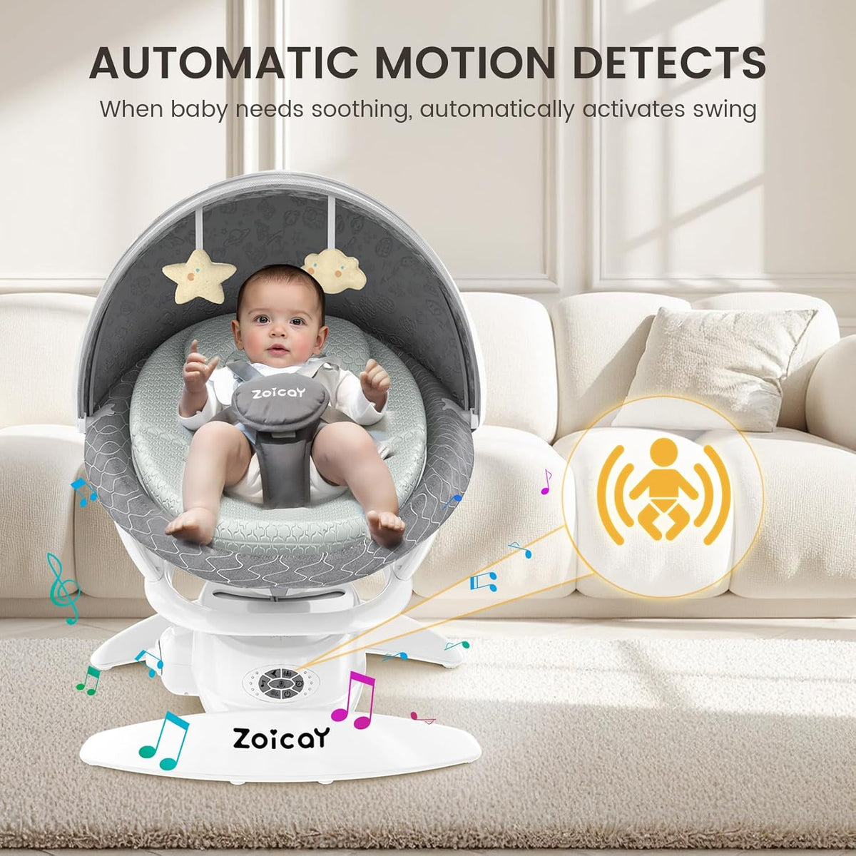 Electric Baby Swing with Motion Detection