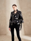 Graffiti Printed Rivet Jacket