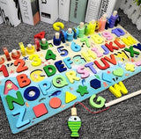 Wooden Alphabet & Number Puzzle Board for Kids