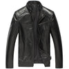 Men's Genuine Sheepskin Leather Jacket – Fleece-Lined Plus Velvet Option Stand-Up Collar Biker Coat M to 5XL
