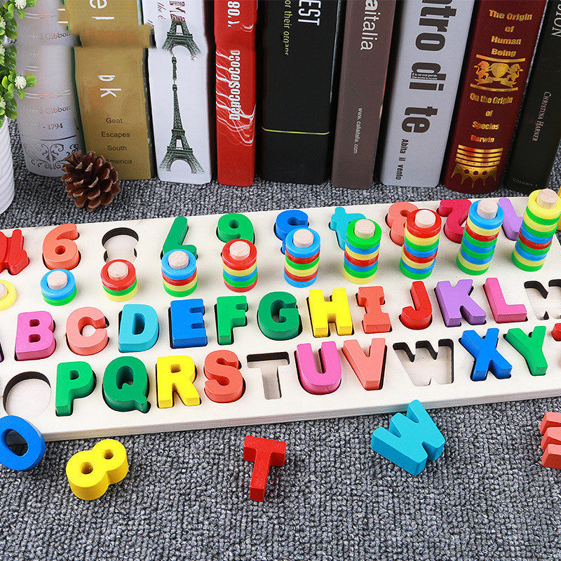 Wooden Alphabet & Number Puzzle Board for Kids