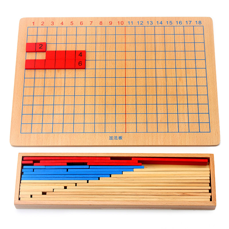 Montessori Wooden Subtraction Strip Board – Kindergarten Math Learning Abacus Frame for Kids