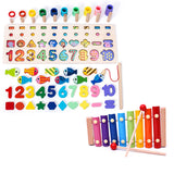 Wooden Alphabet & Number Puzzle Board for Kids