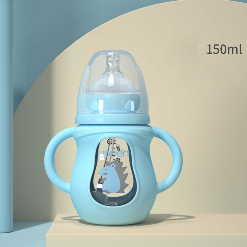 Glass Baby Bottle with Silicone Sleeve & Handle