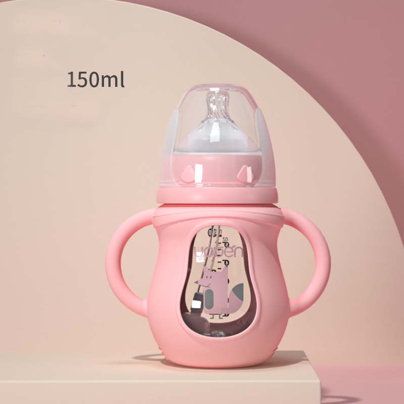 Glass Baby Bottle with Silicone Sleeve & Handle