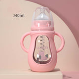 Glass Baby Bottle with Silicone Sleeve & Handle