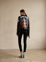 Graffiti Printed Rivet Jacket