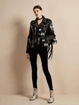 Graffiti Printed Rivet Jacket