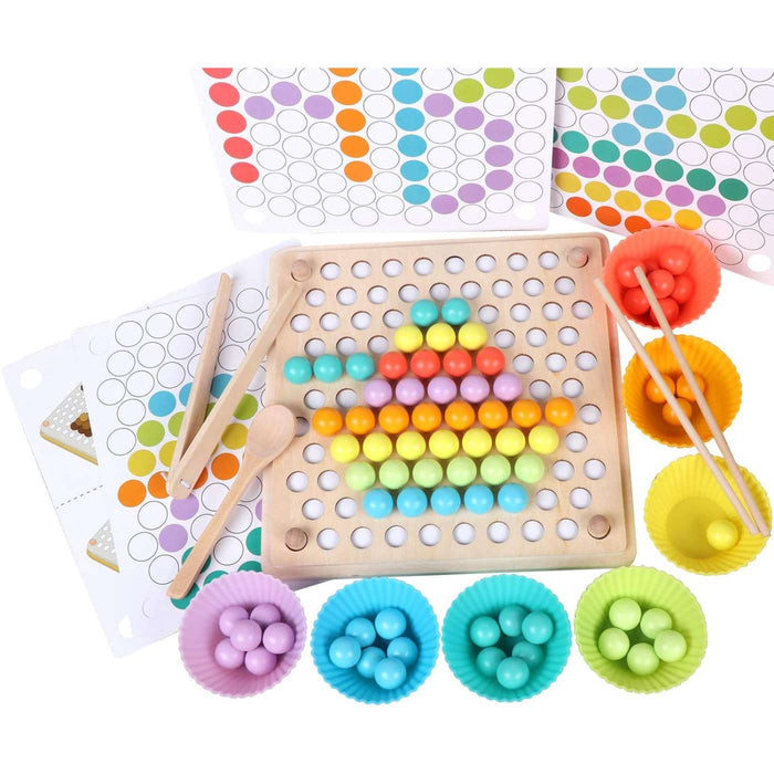 Montessori Wooden Color & Shape Sorting Puzzle Board – Educational Peg Matching Toy for Toddlers