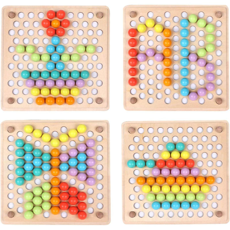 Montessori Wooden Color & Shape Sorting Puzzle Board – Educational Peg Matching Toy for Toddlers