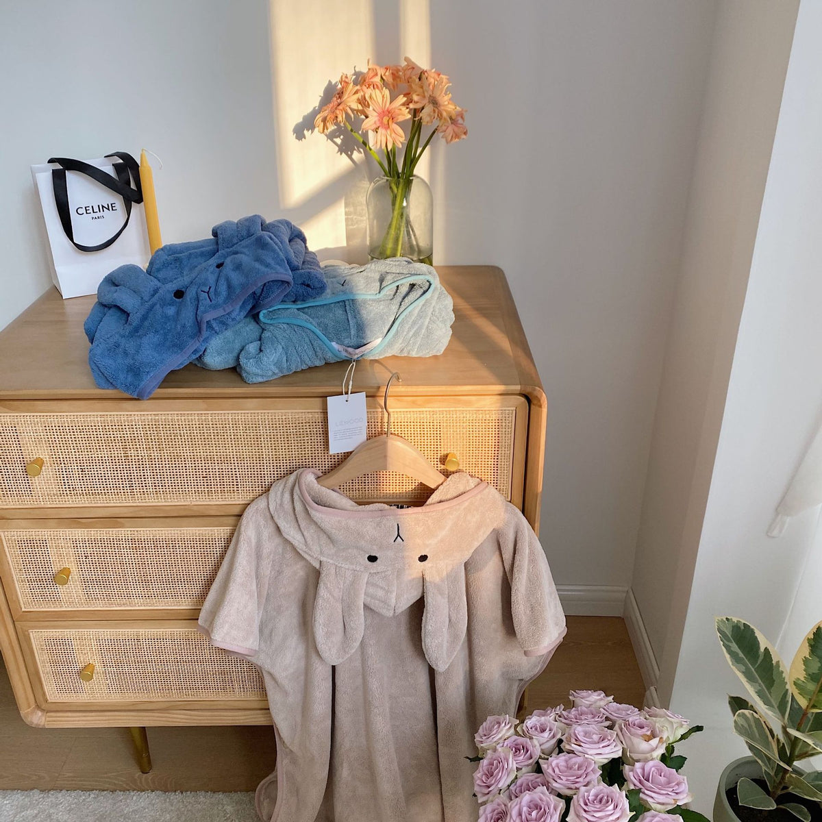 Rabbit Ears Hooded Baby Bath Towel Robe