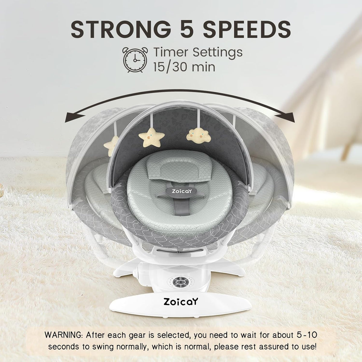 Electric Baby Swing with Motion Detection