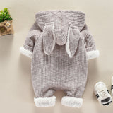 Baby Hooded Velvet Jumpsuit