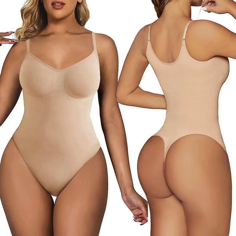 Women's Seamless Shapewear Bodysuit with Wide Waistband