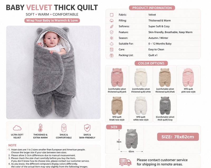 Baby Velvet Quilt Blanket