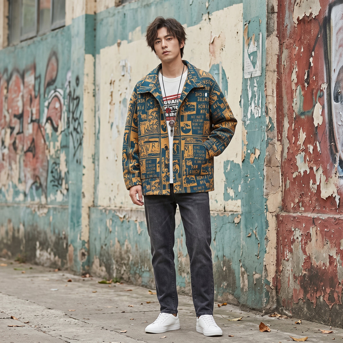 Oversized Lapel Wool Blend Jacket