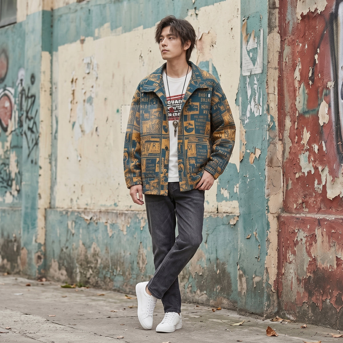 Oversized Lapel Wool Blend Jacket