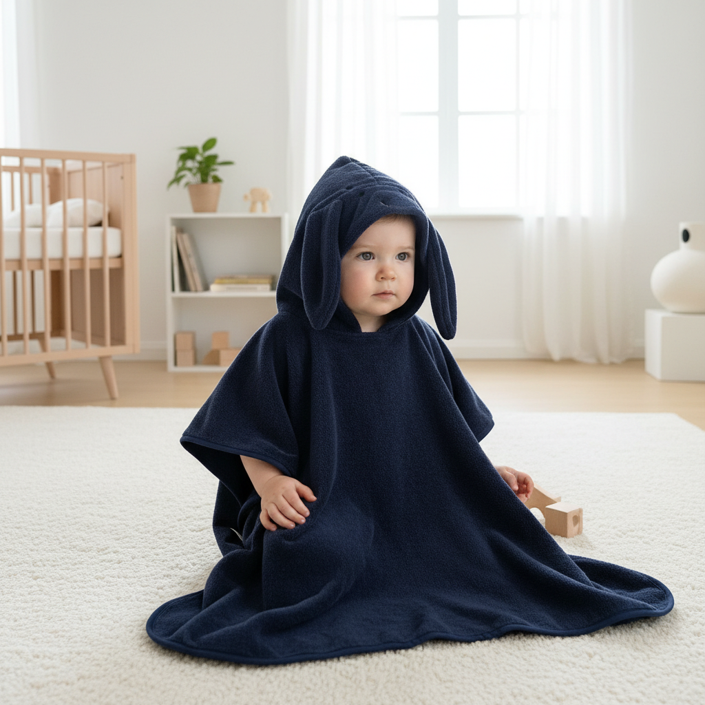 Rabbit Ears Hooded Baby Bath Towel Robe