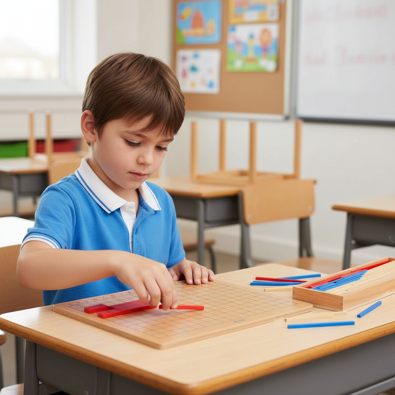 Montessori Wooden Subtraction Strip Board – Kindergarten Math Learning Abacus Frame for Kids