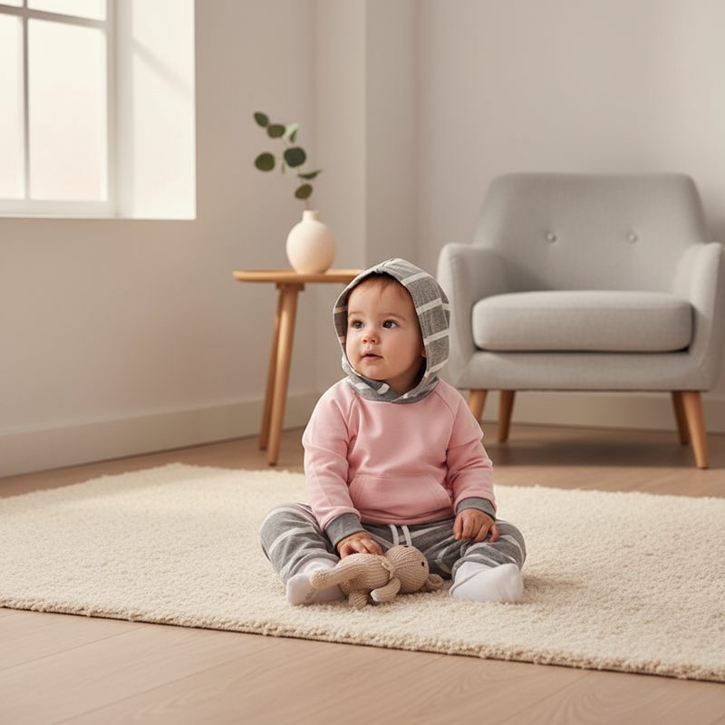 Baby Hooded Cotton Two-Piece Set