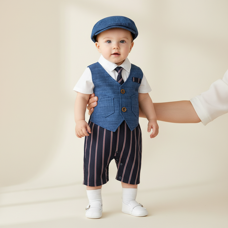 Infant Boy Gentleman One-Piece Romper