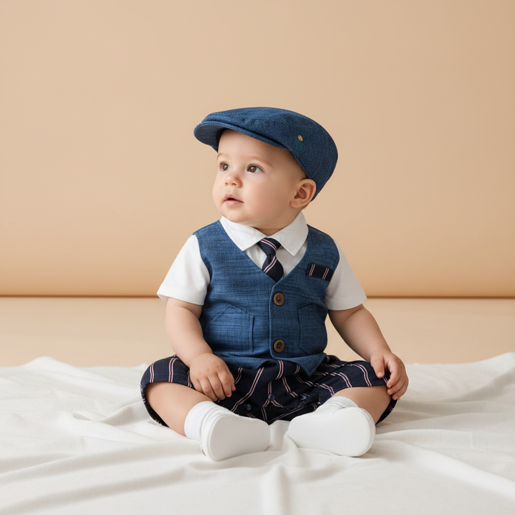 Infant Boy Gentleman One-Piece Romper