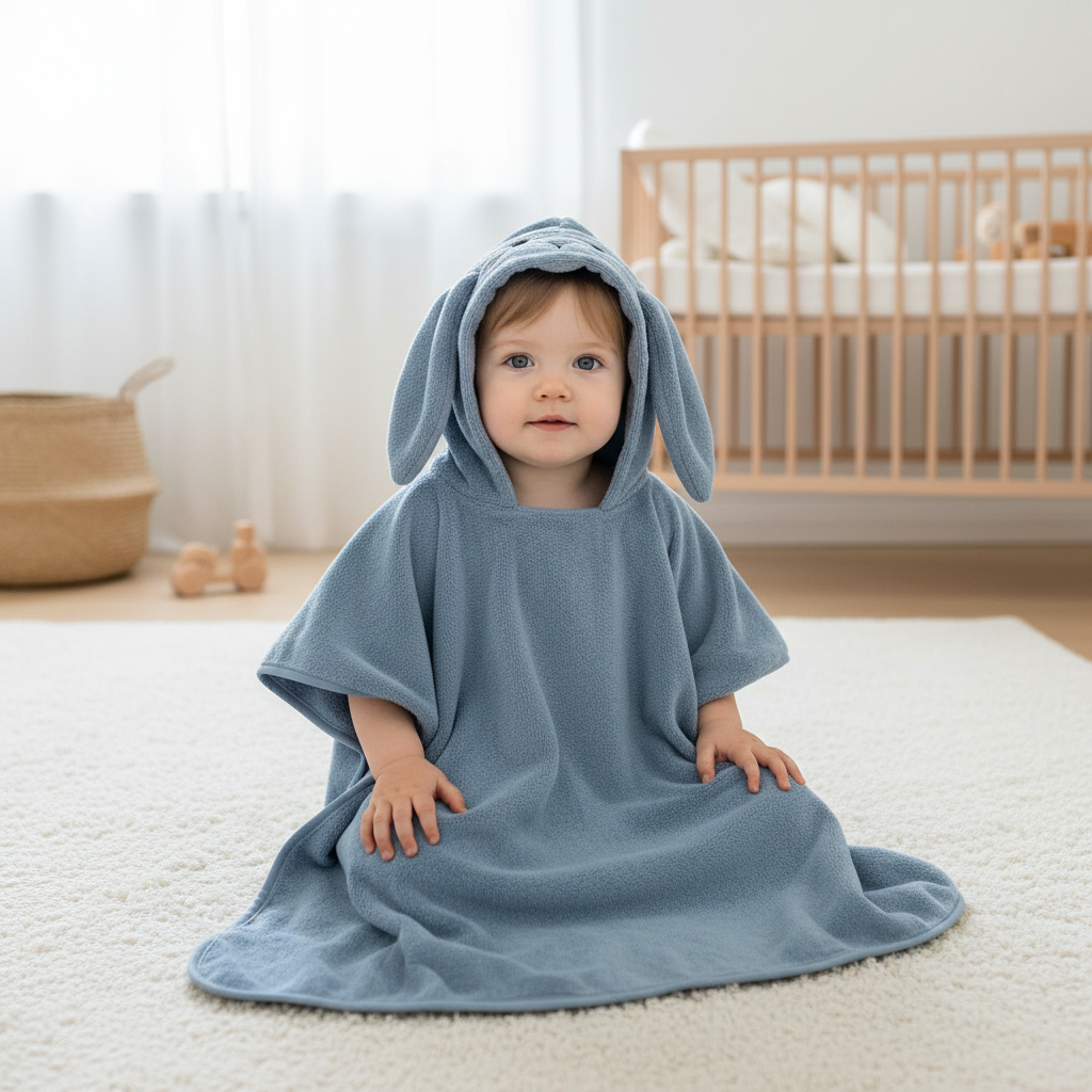 Rabbit Ears Hooded Baby Bath Towel Robe