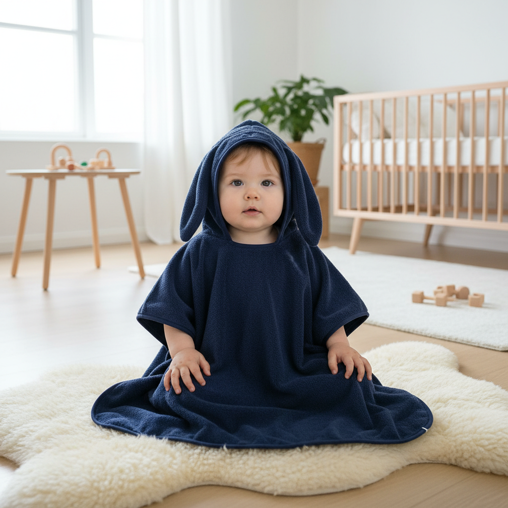 Rabbit Ears Hooded Baby Bath Towel Robe