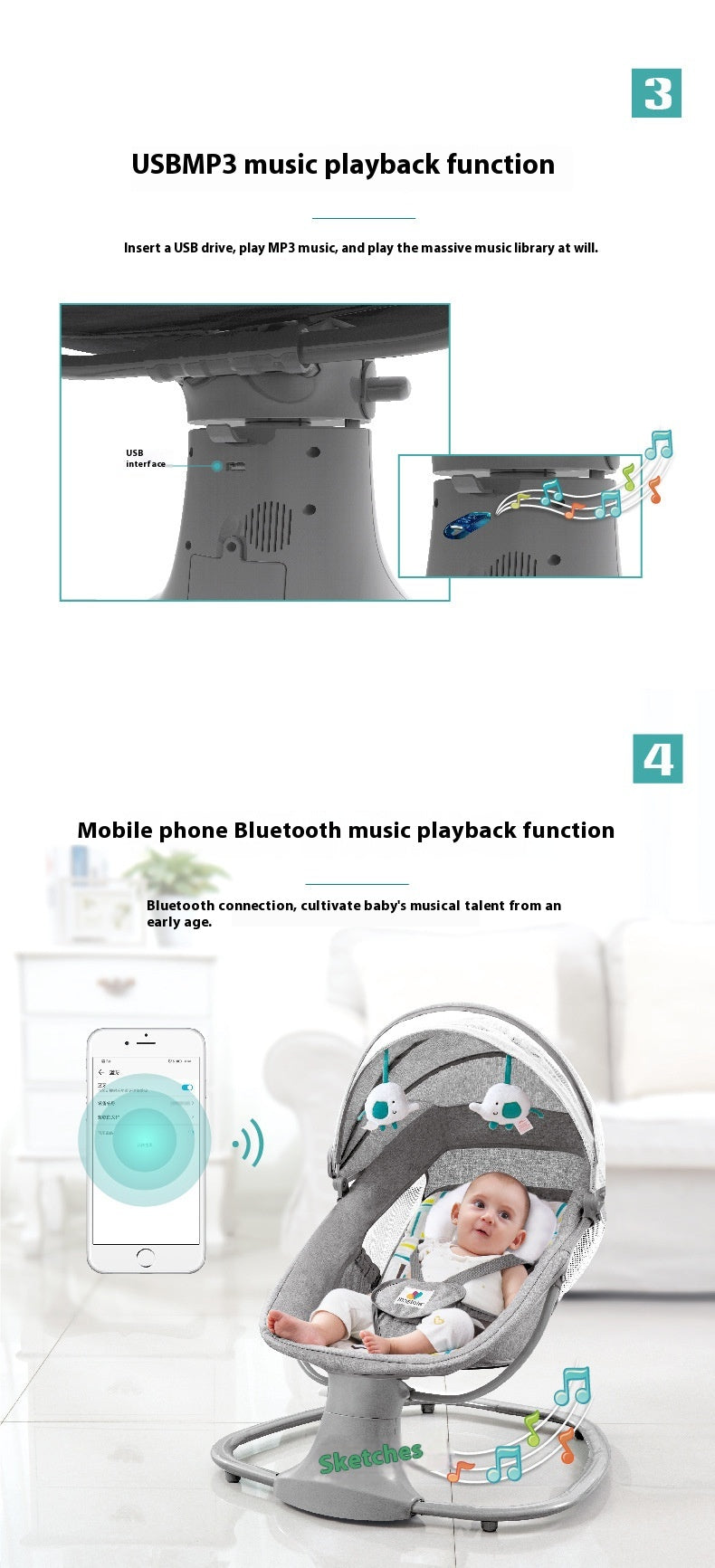 Electric Baby Rocker & Bassinet Chair