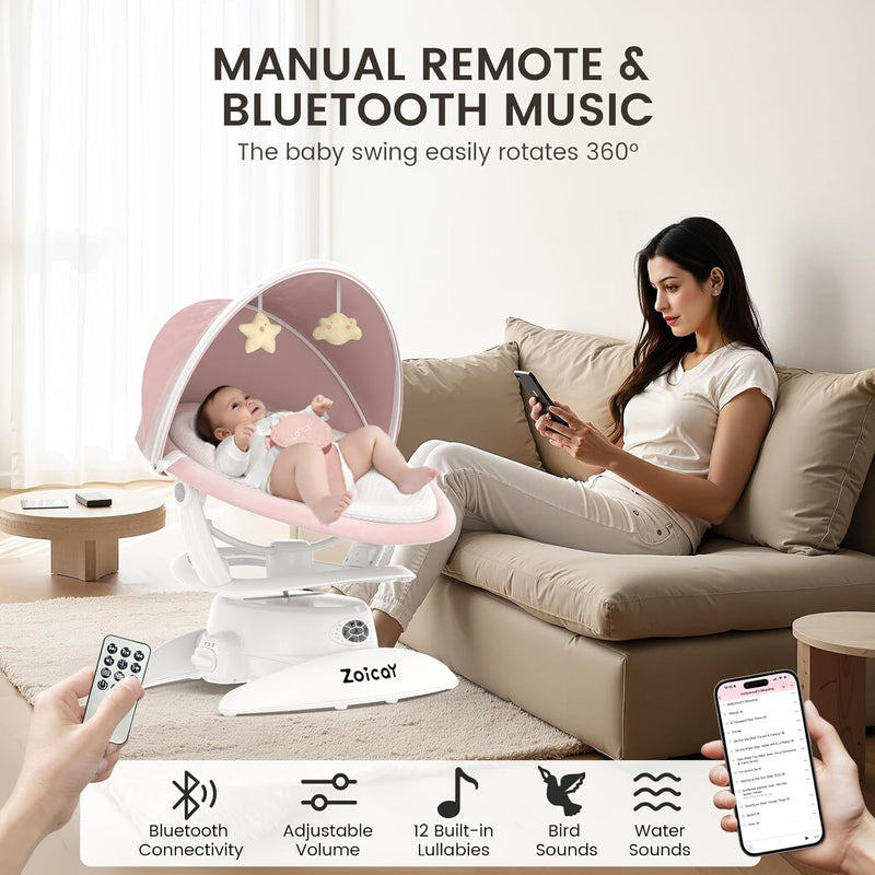 Electric Baby Swing with Motion Detection