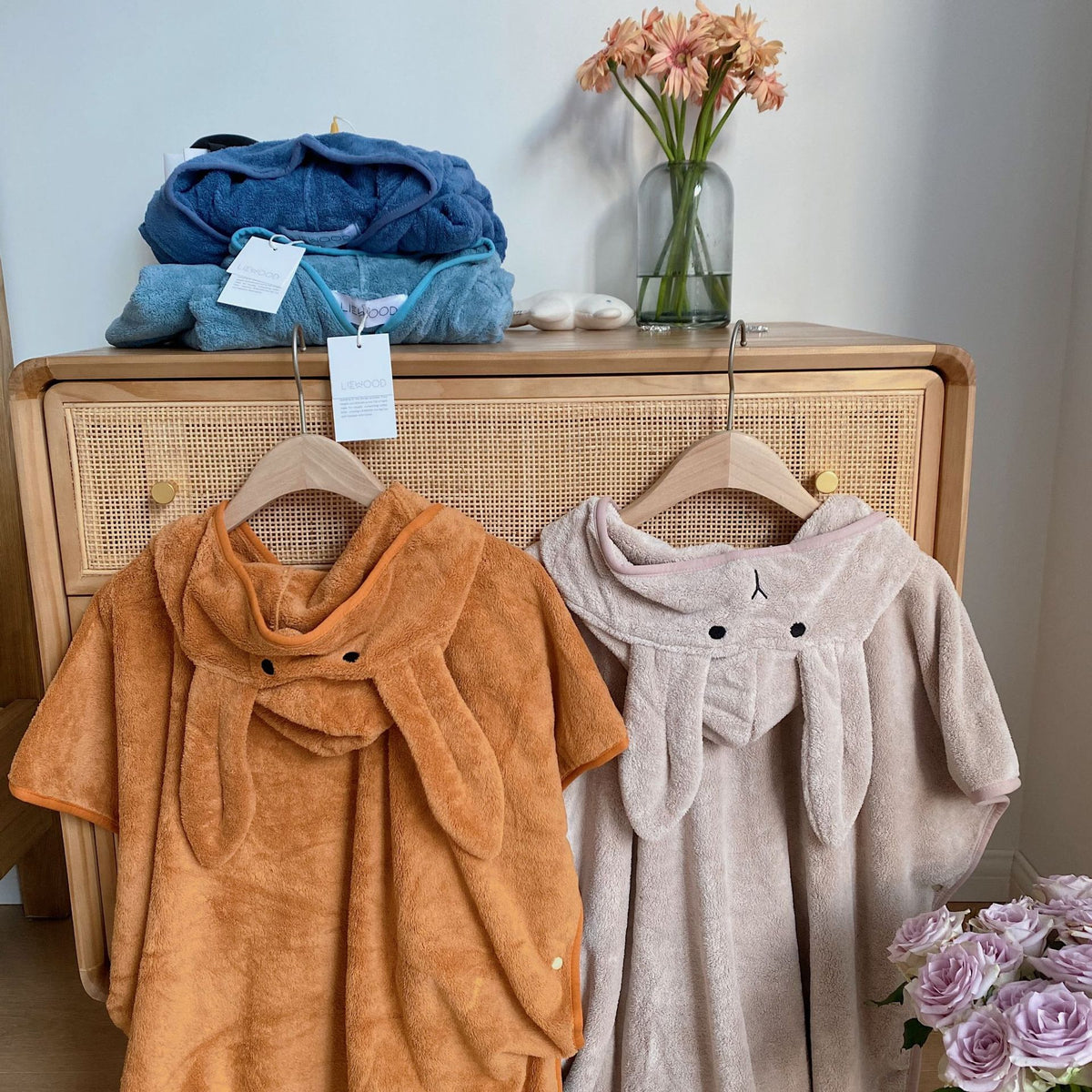 Rabbit Ears Hooded Baby Bath Towel Robe