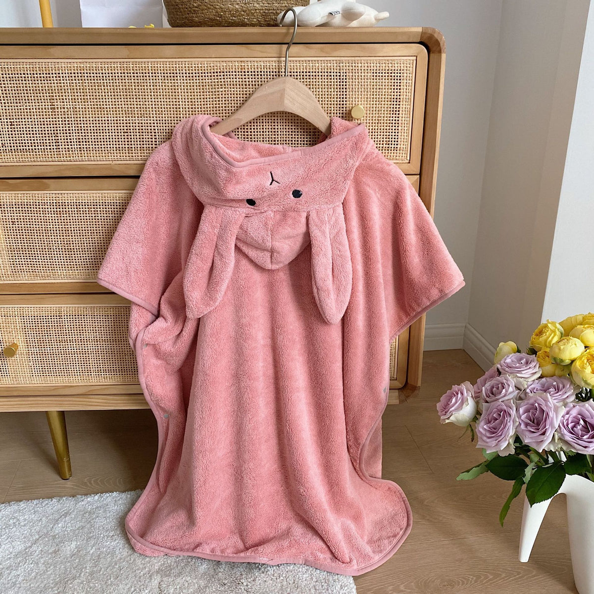 Rabbit Ears Hooded Baby Bath Towel Robe